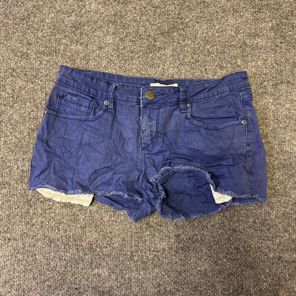 21DENIM Shorts Womens Size 28 Blue Denim Raw Hem Frayed Casual Summer Cute